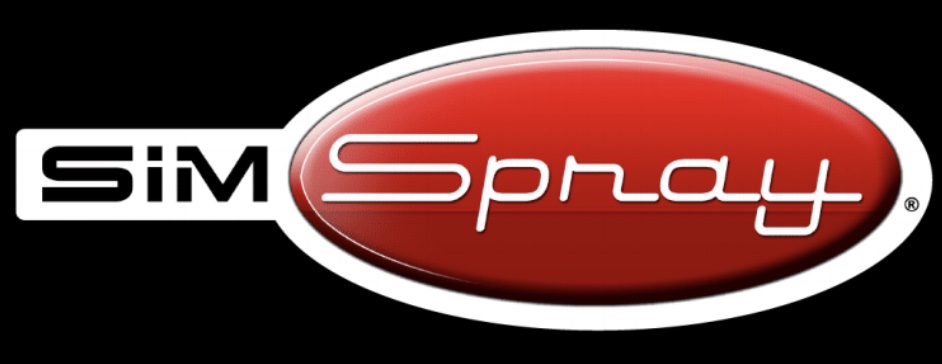 SimSpray Logo - Black Background